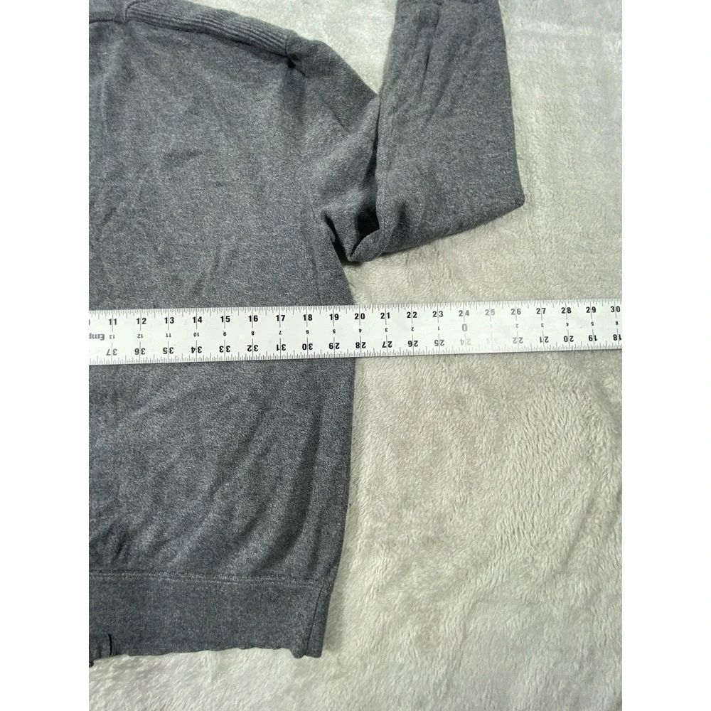 Banana‎ Republic Cardigan Sweater Mens M Gray Cotton Knit Full Zip Long Sleeve
